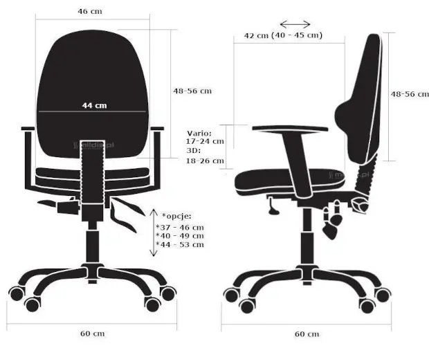 krzesło Kulik System Classic Pro wymiary